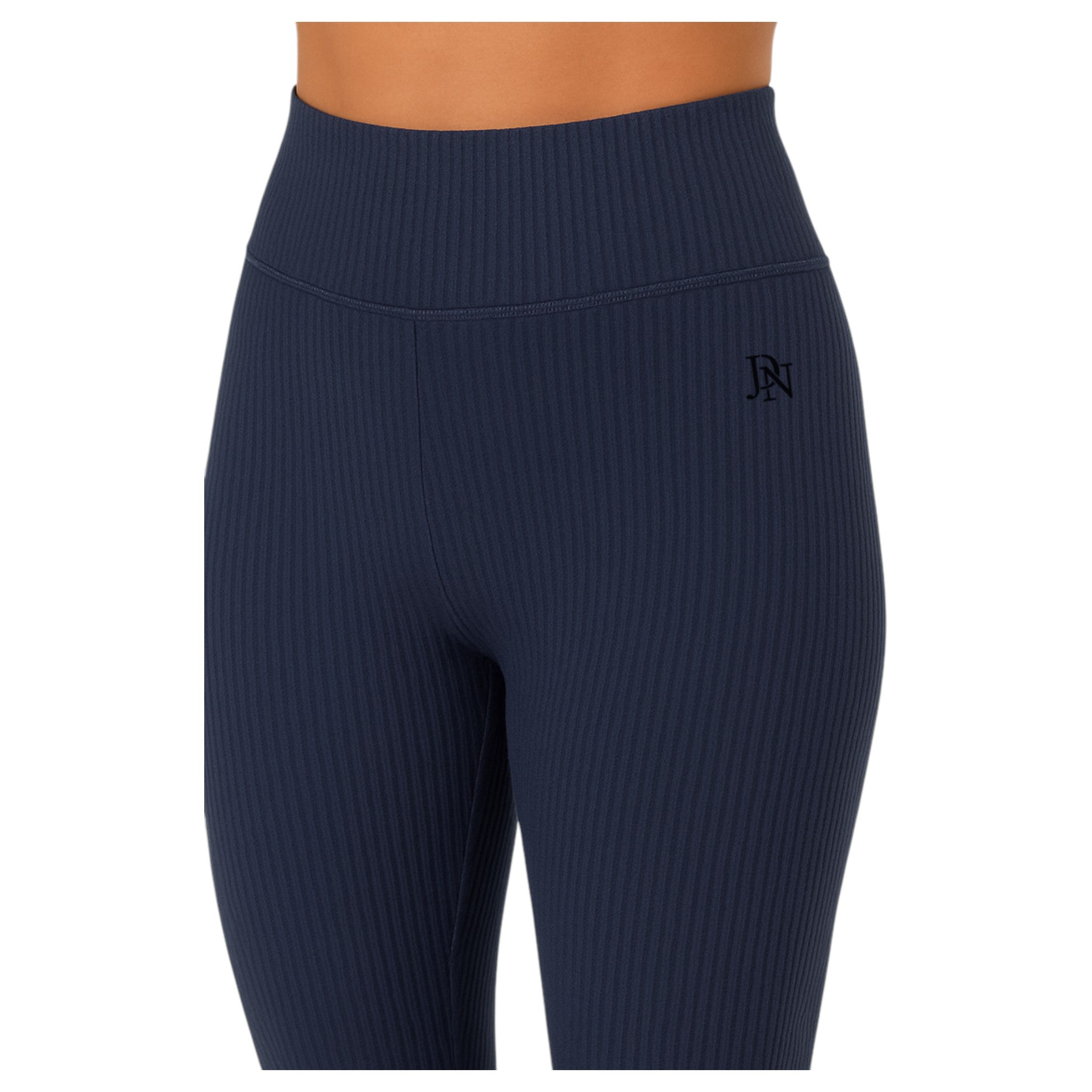 Ladies navy blue JDN ribbed fleece inner leggings – warm thermal winter leggings for women